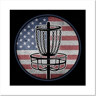 Funny Disc Golf Player USA American Flag Posters and Art